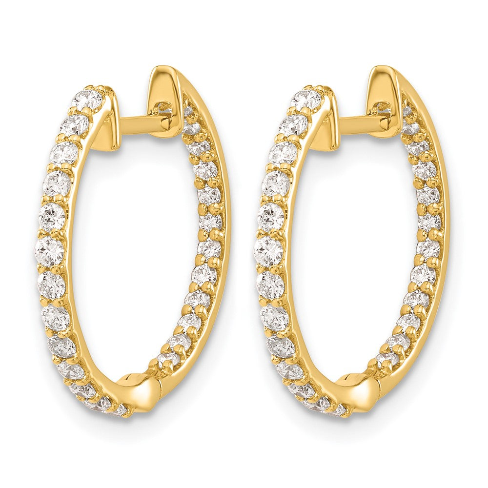 14k 5/8 carat Diamond In/Out Hinged Hoop Earrings