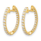 14k 5/8 carat Diamond In/Out Hinged Hoop Earrings