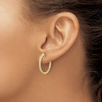 14k 3/4 carat Diamond In/Out Hinged Hoop Earrings