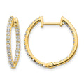 14k 3/4 carat Diamond In/Out Hinged Hoop Earrings
