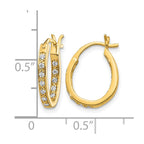 14k 1/4 carat Diamond In/Out Hoop Earrings