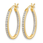 14k 1/2 carat Diamond In/Out Hoop Earrings