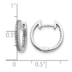 14k White Gold 2-row 1/5 carat Diamond In/Out Hinged Hoop Earrings