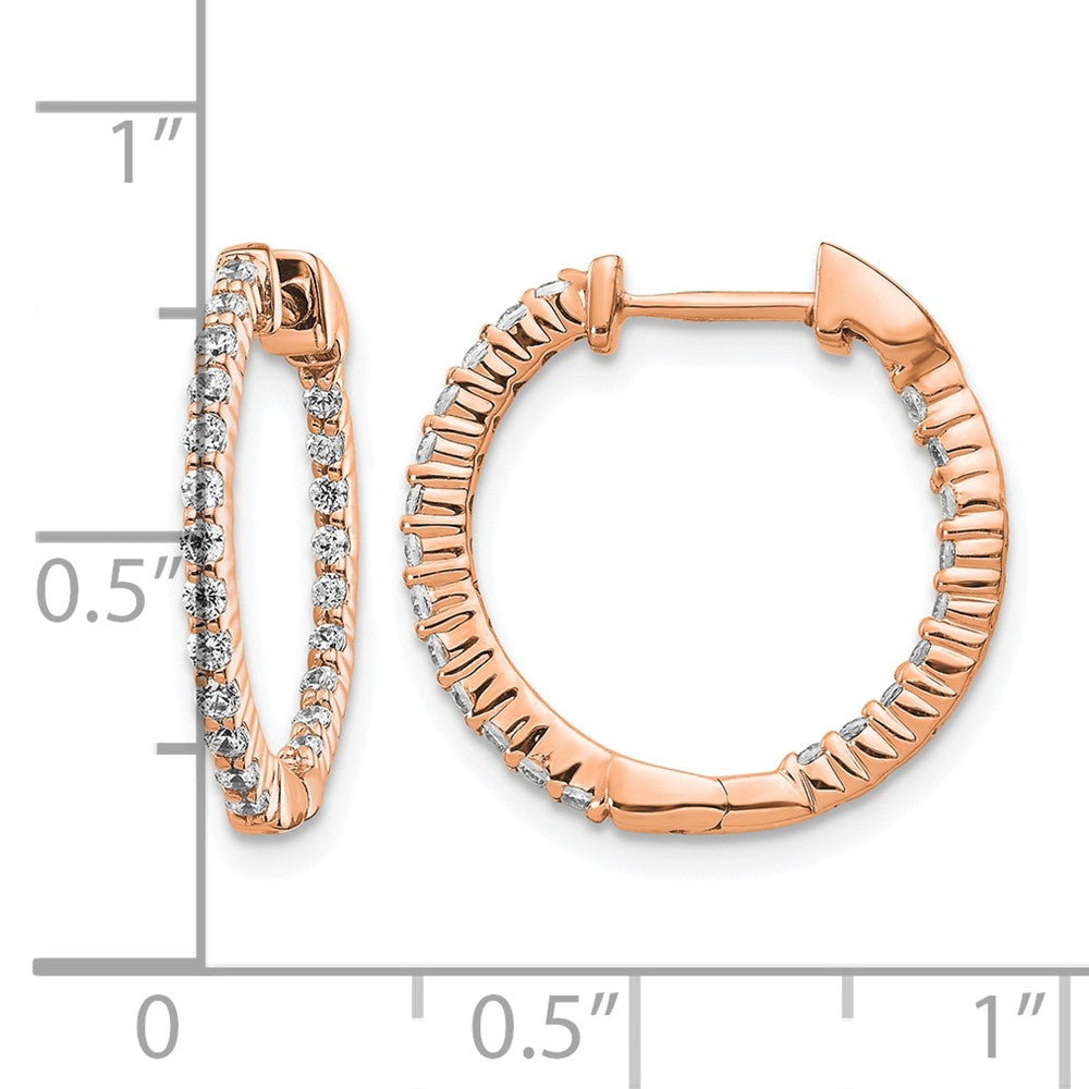 14k Rose Gold 1/2 carat Lab Grown Diamond VS/SI+ G+ Complete In and Out Hoop Earrings