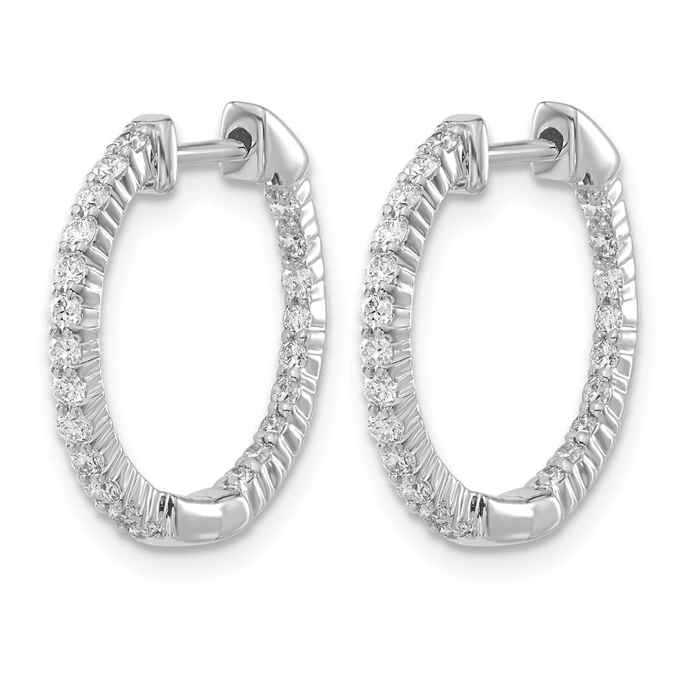 14k White Gold 1/2 carat Lab Grown Diamond VS/SI+ G+ Complete In and Out Hoop Earrings