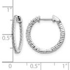 14k White Gold 1/2 carat Diamond In/Out Hinged Hoop Earrings