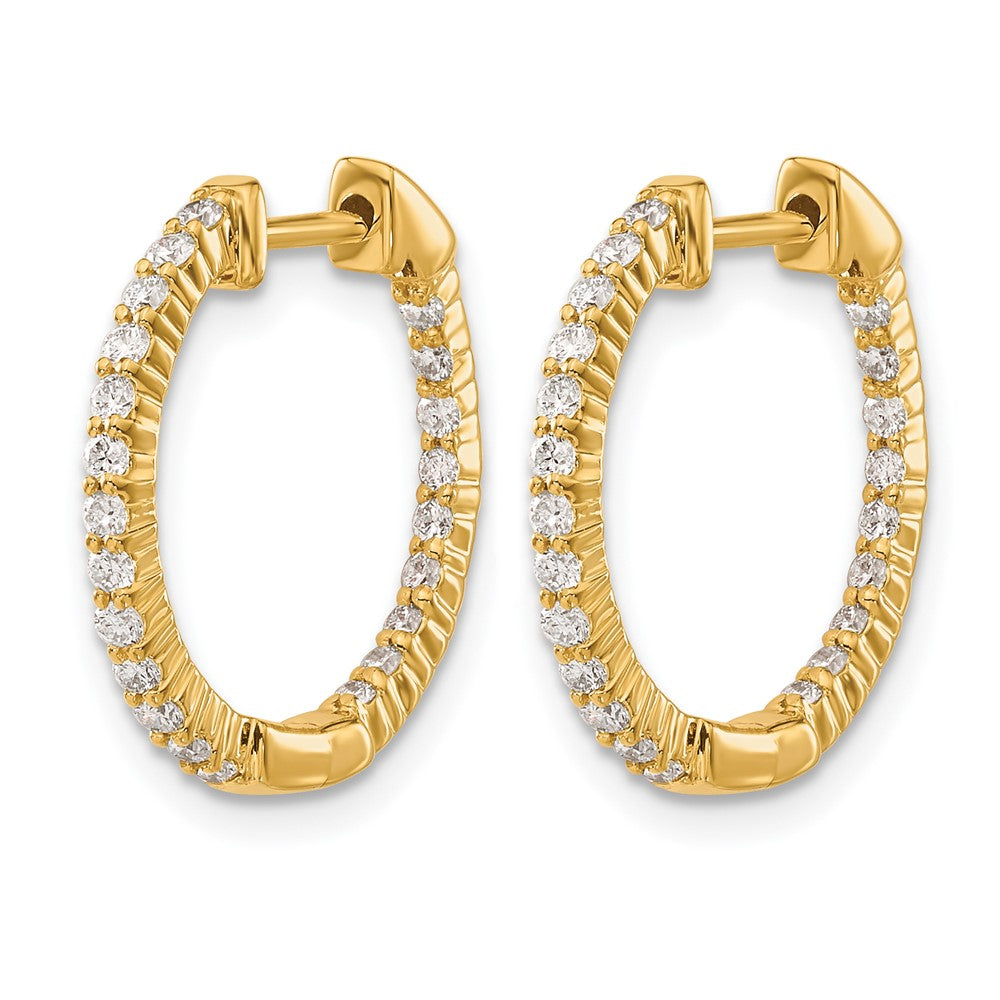 14k 1/2 carat Lab Grown Diamond VS/SI+ G+ Complete In and Out Hoop Earrings