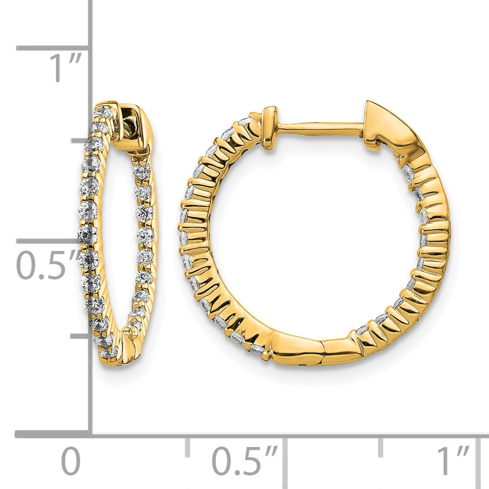 14k 1/2 carat Lab Grown Diamond VS/SI+ G+ Complete In and Out Hoop Earrings