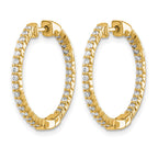 14k 5/8 carat Diamond In/Out Hinged Hoop Earrings