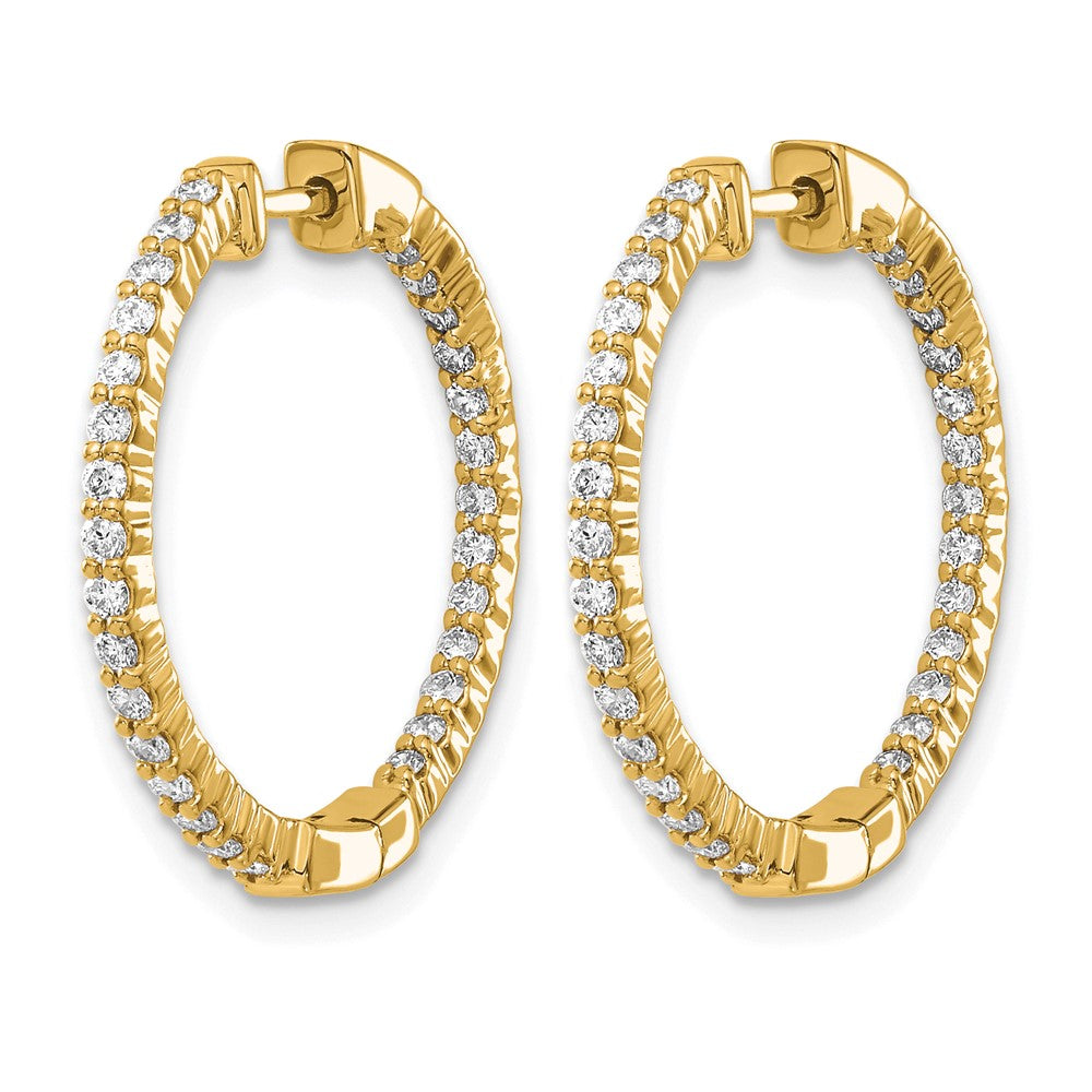14k 5/8 carat Diamond In/Out Hinged Hoop Earrings