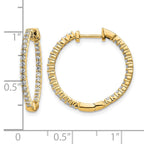 14k 5/8 carat Diamond In/Out Hinged Hoop Earrings