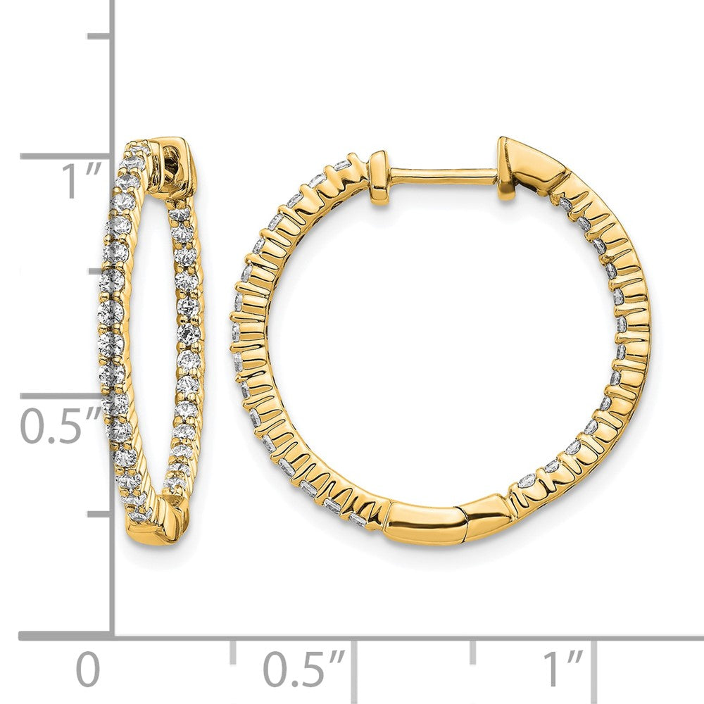 14k 5/8 carat Lab Grown Diamond VS/SI+ G+ Complete In and Out Hoop Earrings