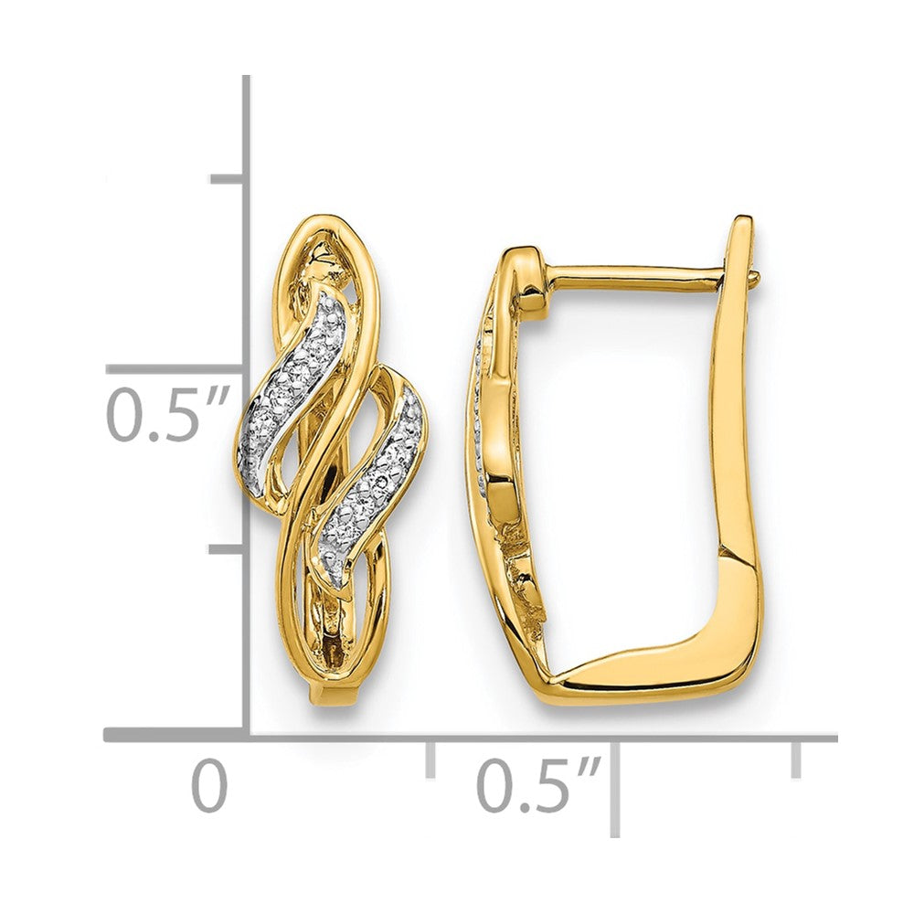 14k Diamond Fancy Hinged Hoop Earrings