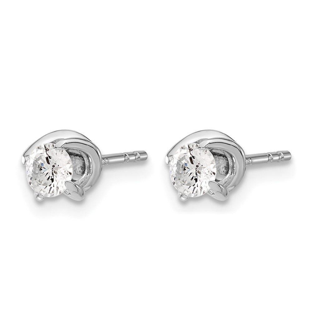 14k White Gold 1/2 carat Diamond Fancy Twist Post Earrings