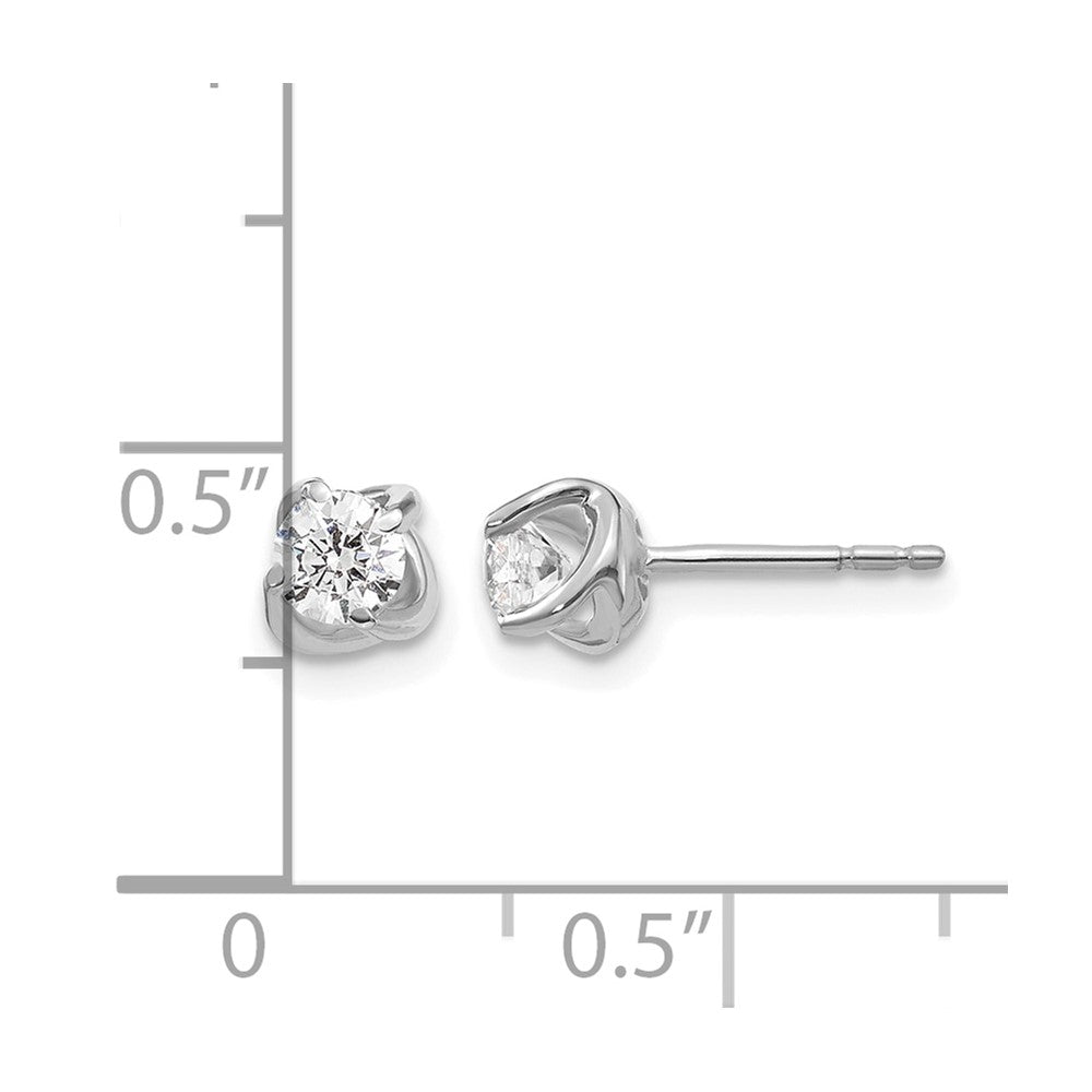14k White Gold 1/2 carat Diamond Fancy Twist Post Earrings