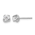 14k White Gold 1/2 carat Diamond Fancy Twist Post Earrings