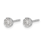 14k White Gold Diamond Cluster Earrings