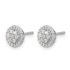 14k White Gold 1/3 carat Diamond Cluster Post Earrings