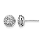 14k White Gold 1/3 carat Diamond Cluster Post Earrings