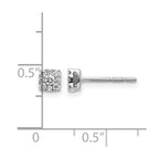 14k White Gold 1/4 carat Diamond Halo Cluster Post Earrings