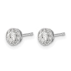 14k White Gold 1/3 carat Diamond Halo Cluster Post Earrings