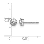 14k White Gold 1/3 carat Diamond Halo Cluster Post Earrings