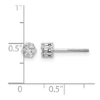 14k White Gold 1/4 carat Diamond Cluster Screwback Post Earrings