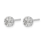 14k White Gold 1/2 carat Diamond Cluster Push Back Post Earrings