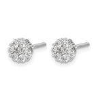 14k White Gold 5/8 carat Diamond Cluster Screwback Post Earrings