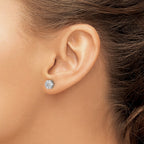 14k White Gold 7/8 carat Diamond Cluster Screwback Post Earrings