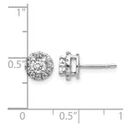14k White Gold 5/8 carat Diamond Halo Cluster Post Earrings
