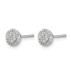 14k White Gold 1/4 carat Diamond Cluster Post Earrings
