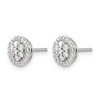 14k White Gold 1/2 carat Diamond Cluster Post Earrings