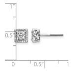 14k White Gold 1/4 carat Diamond Cluster Square Screwback Post Earrings