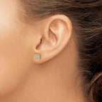 14k 1/10 carat Diamond Cluster Square Post Earrings