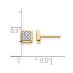 14k 1/10 carat Diamond Cluster Square Post Earrings