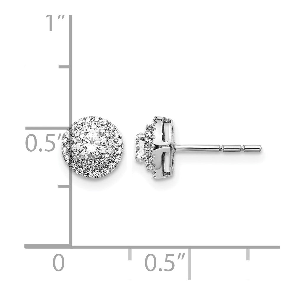 14k White Gold 1/2 carat Diamond Cluster Post Earrings