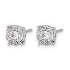 14k White Gold 1/2 carat Diamond Cluster Post Earrings