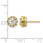 14k Yellow Gold 1 carat Lab Grown Diamond VS/SI+ G+ Halo Post Earrings