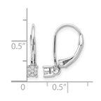 14k White Gold 1/20 carat Diamond Cluster Leverback Earrings