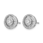 14k White Gold 1/2 carat Diamond Cluster Post Earrings