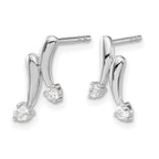 14k White Gold 1/5 carat Diamond 2-Stone Post Earrings