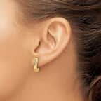 14k 1/10 carat Diamond Channel J-Hoop Post Earrings
