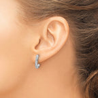 14k White Gold 1/5 carat Diamond J-Hoop Post Earrings