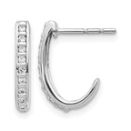 14k White Gold 1/5 carat Diamond J-Hoop Post Earrings