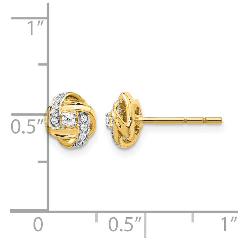 14k 1/8 carat Diamond Love Knot Post Earrings