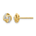 14k 1/8 carat Diamond Love Knot Post Earrings