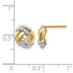 14k and White Rhodium Accents Diamond Love Knot Post Earrings