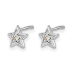 14k White Gold 1/20 carat Diamond Star Post Earrings