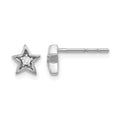 14k White Gold 1/20 carat Diamond Star Post Earrings